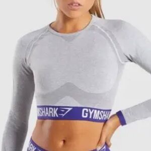 Gymshark Gray Long Sleeve Crop Top